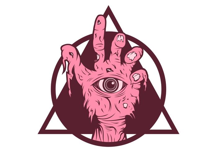 Zombie mano rosa vector illustration