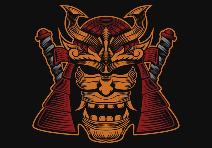 samurai head vector design illustration