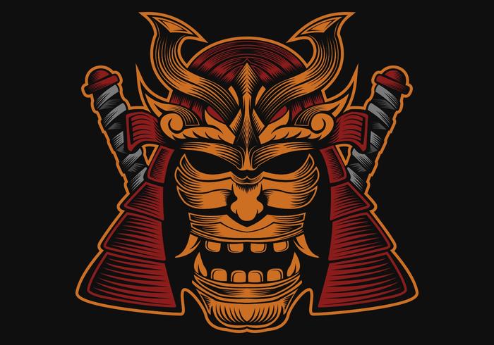 samurai head vector design illustration