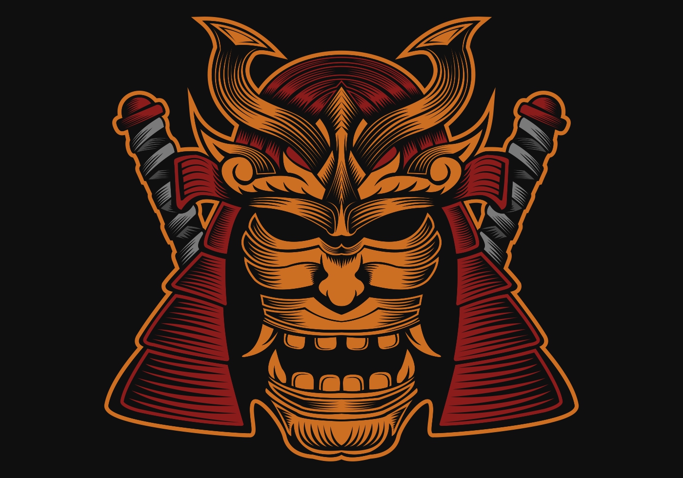 samurai head vector design illustration 647704 Vector Art at Vecteezy