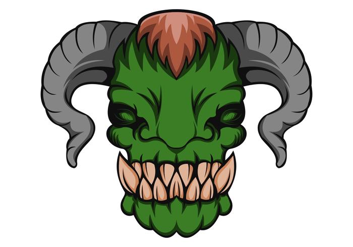 Orc monster head vector illustration