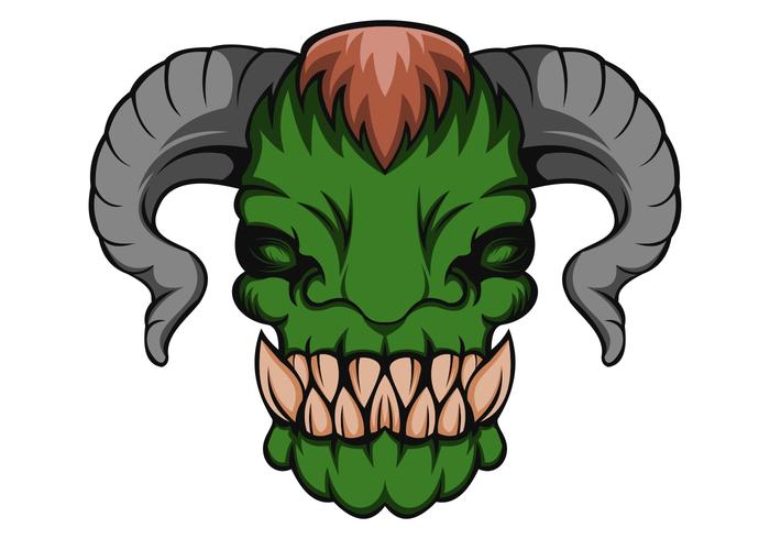 Orc monster head vector illustration