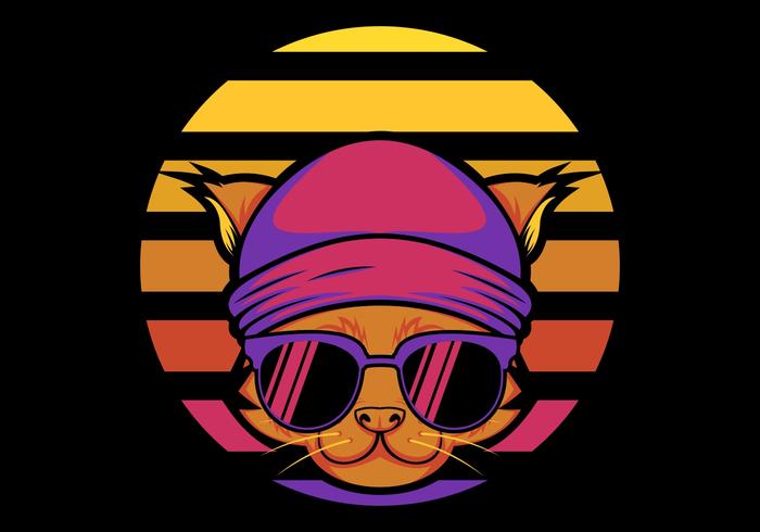 Cat Retro Vector illustration