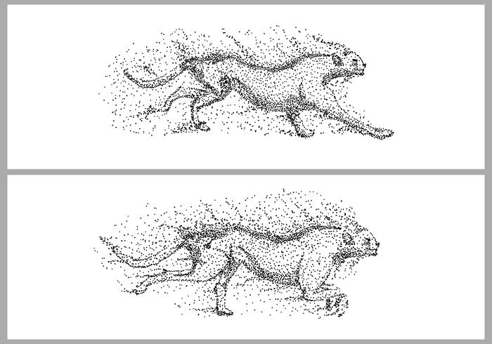 Guepardo ejecutar la ilustración de vector de partículas