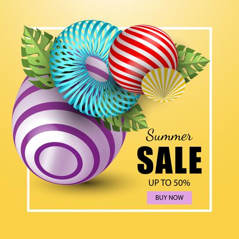 Summer banner sales vector