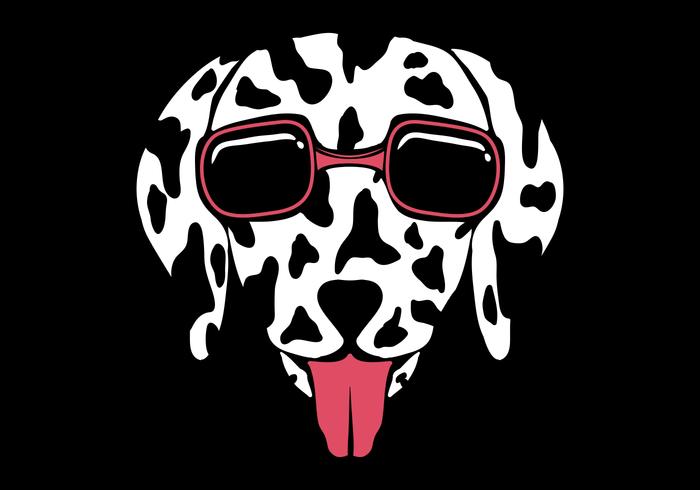 Dog Dalmatian eyeglasses Vector illustration