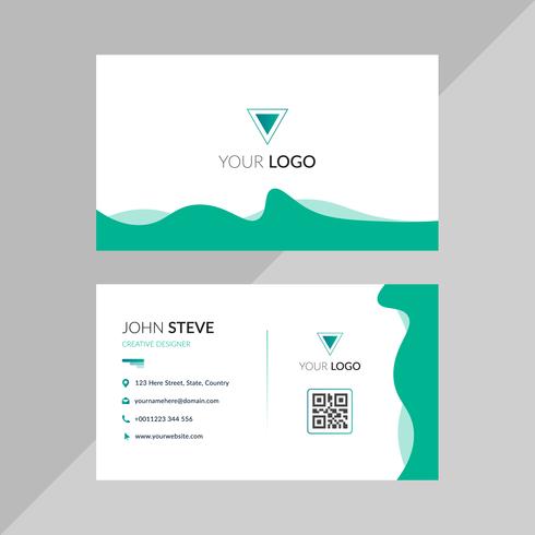 Wavy business card template vector