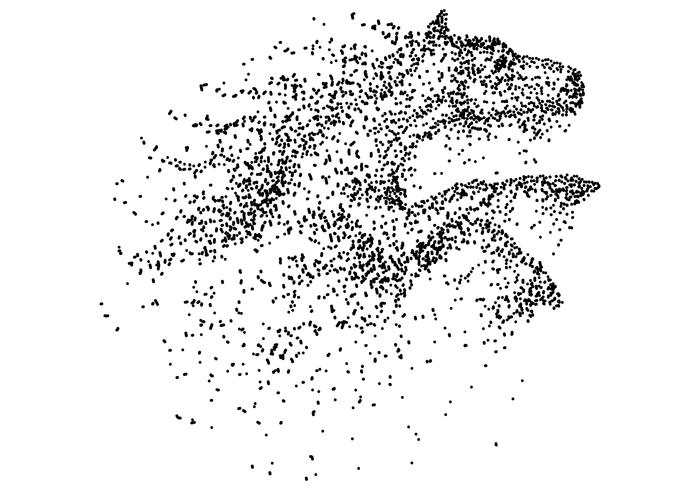 Horse Jump particle vector illustration