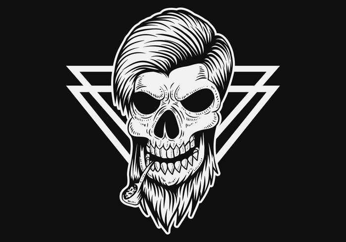 Skull Man Smoke Vector illustration