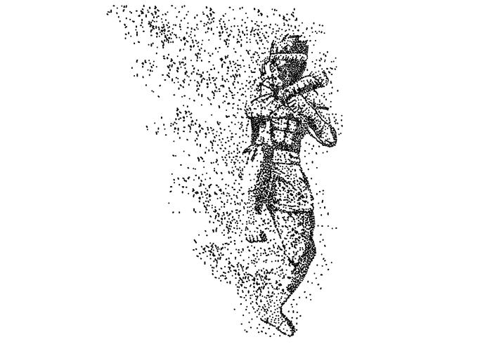 muay thai particle vector illustration