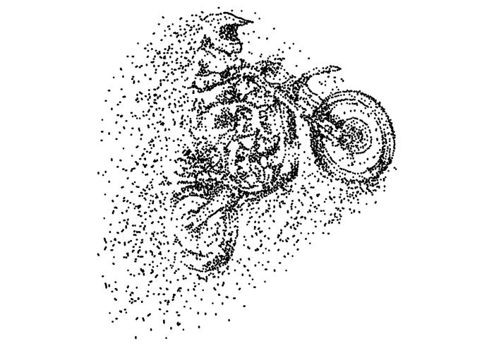 Ilustración de vector de partículas de motocross