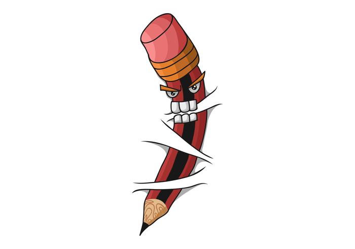 crazy pencil vector illustration