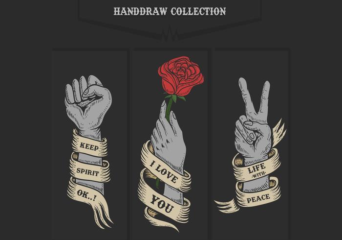 Hand collection vector illustration