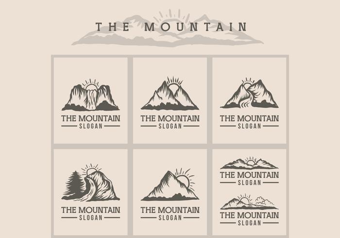 mountain sunset logo vector illustration