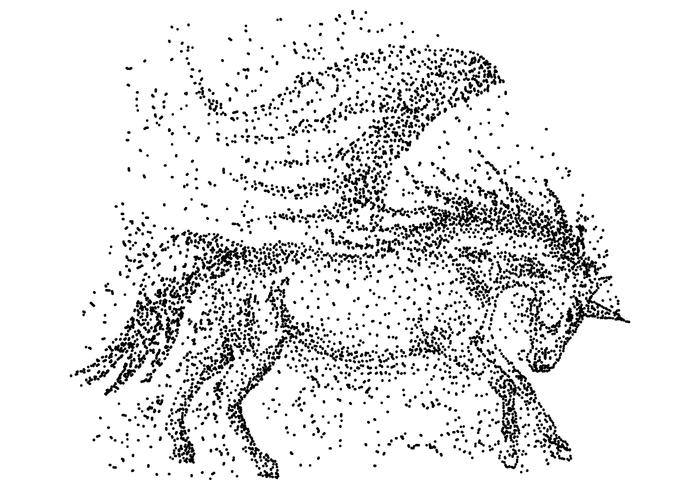 Unicorn particle vector illustration