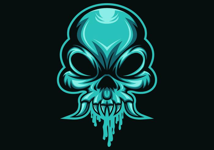 skull head mucus vector illustration