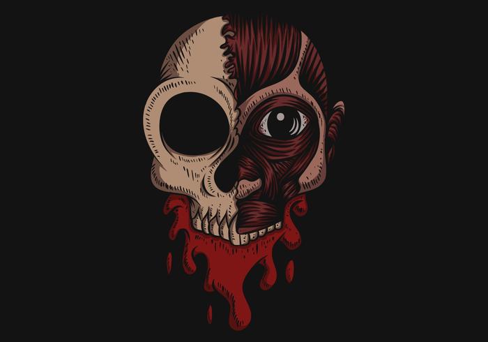 Skull No Skin Blood vector illustration