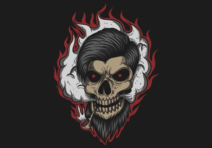 Skull Man Smoke Vector illustration