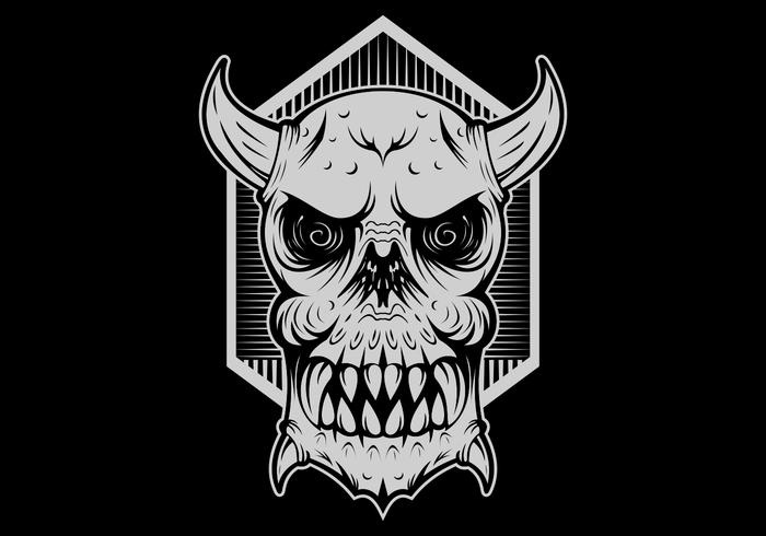 skull monster evil head vector