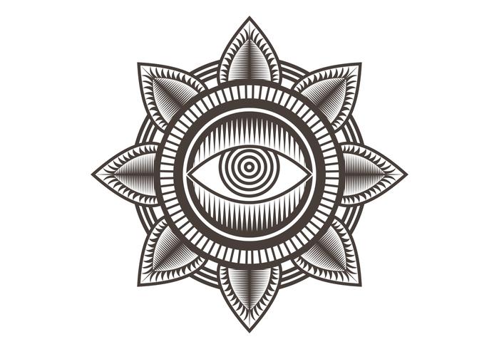 one eye mandala design vector illustration