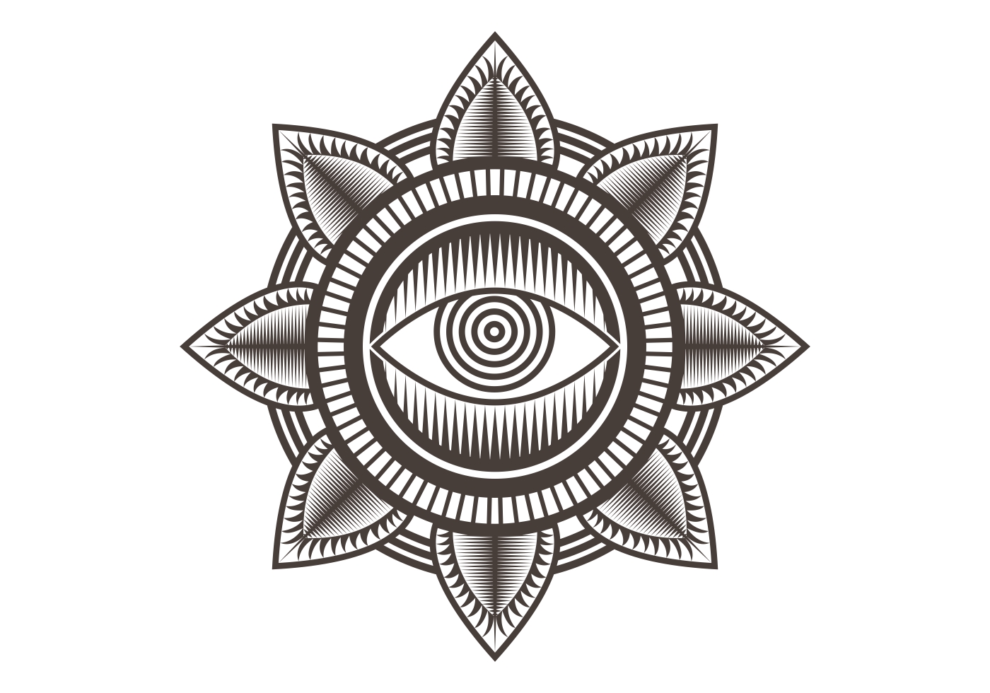 Download one eye mandala design vector illustration - Download Free ...