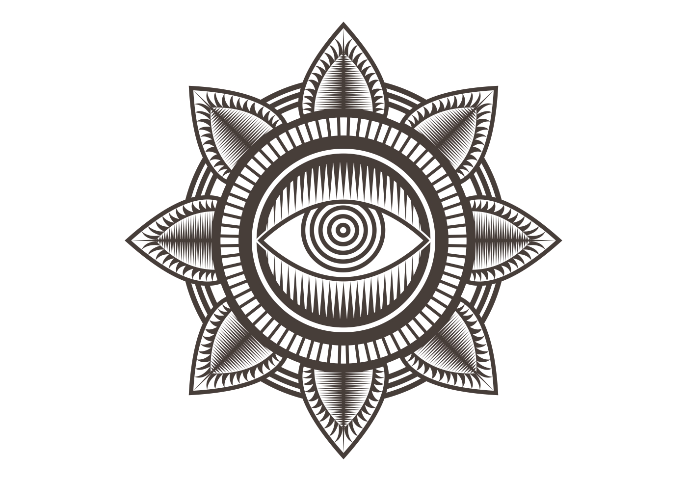 Download one eye mandala design vector illustration - Download Free ...