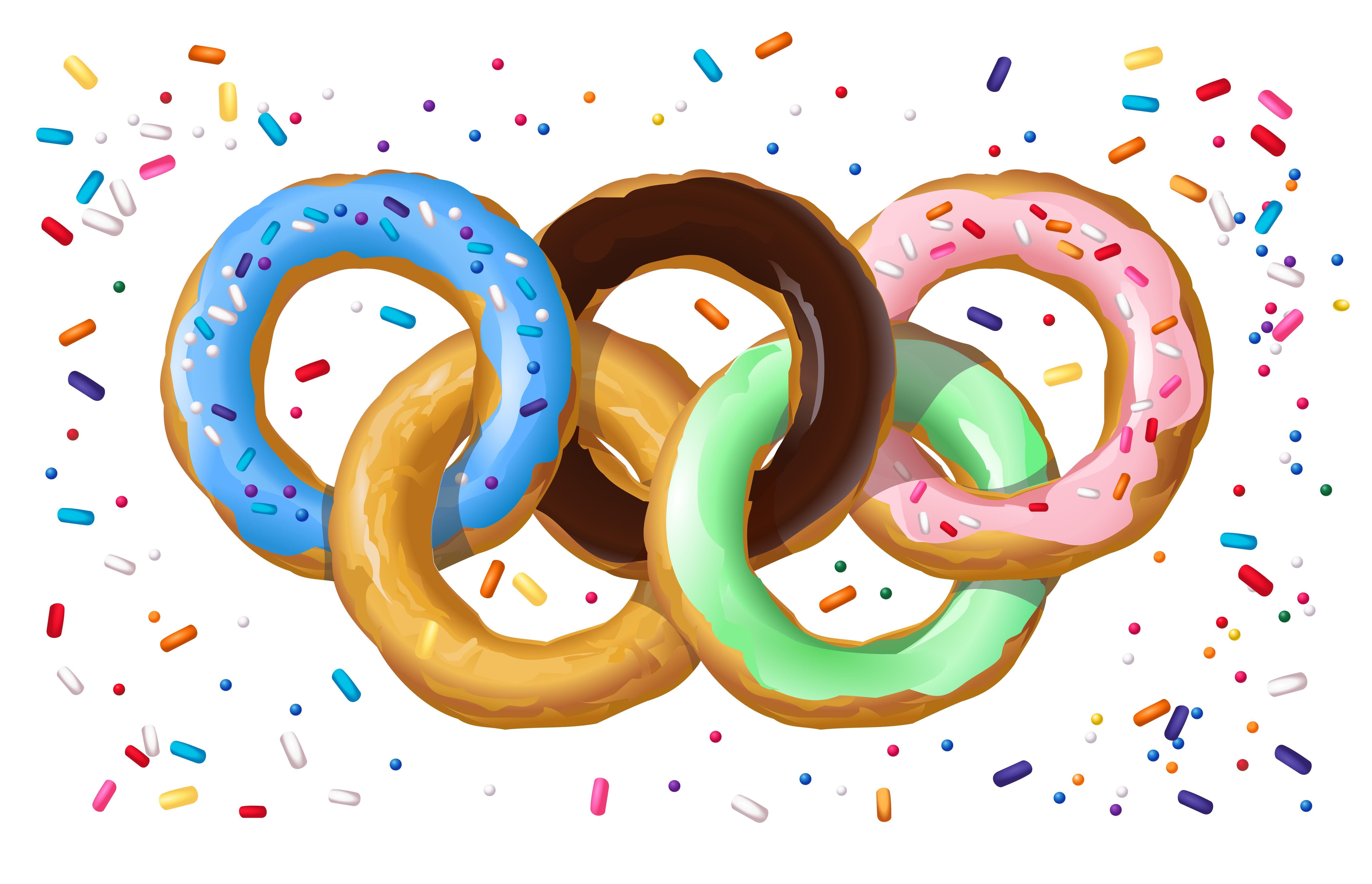 Colorful donuts in the shape of the Olympic symbol Download Free