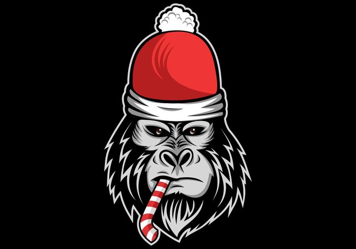 gorilla christmas vector