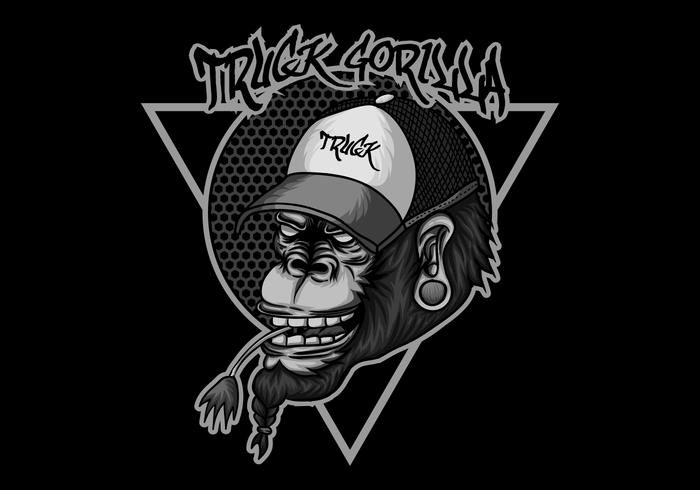 gorilla face vector illustration