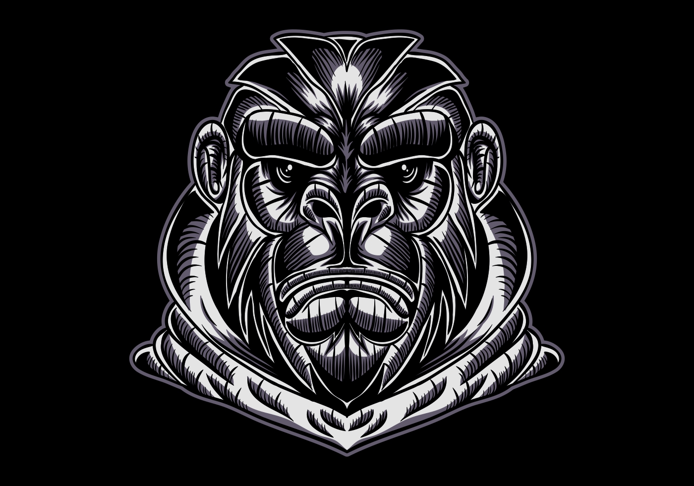 gorilla face vector illustration 647956 - Download Free Vectors