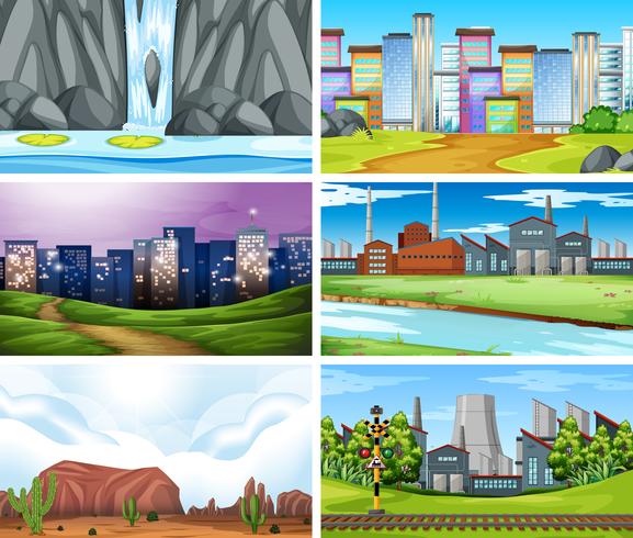 Set of different landscape vector