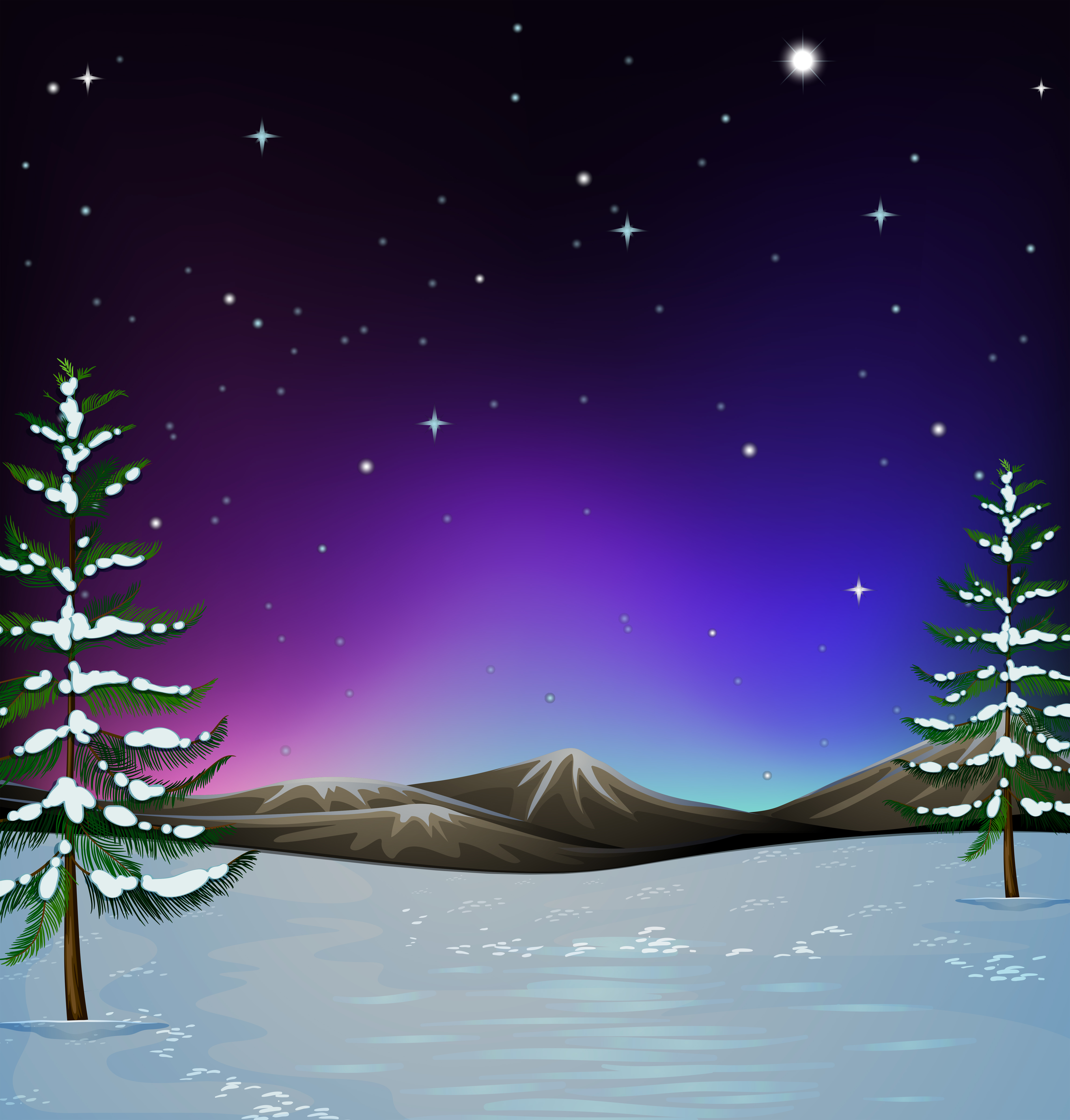 Download Nature scene with snow on the ground 647982 Vector Art at ...