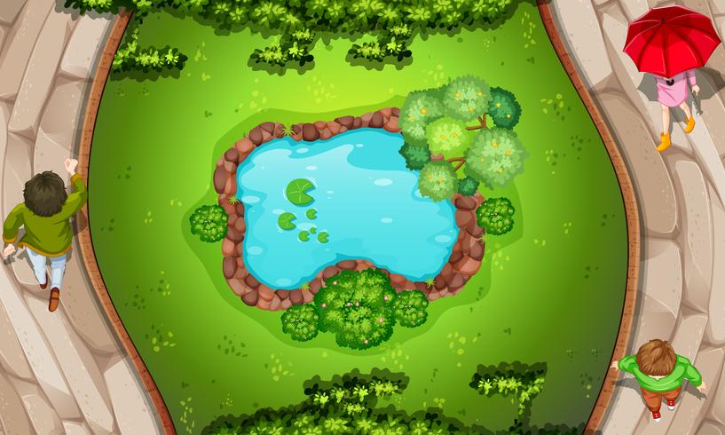 An aerial view of the park vector