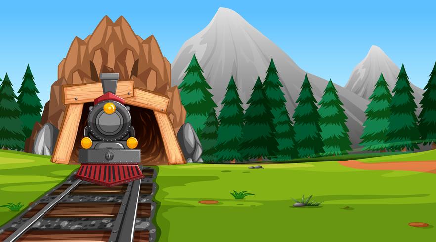 Travel to nature by train vector