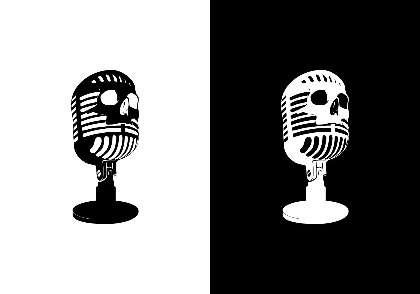 microphone skull vector 648025 Vector Art at Vecteezy