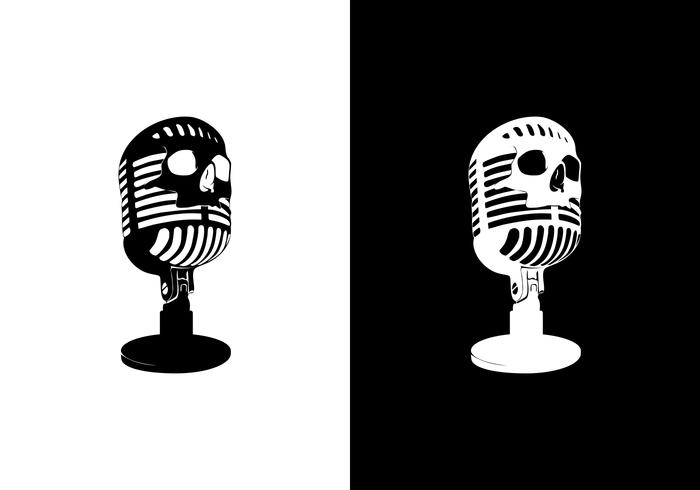 microphone skull vector