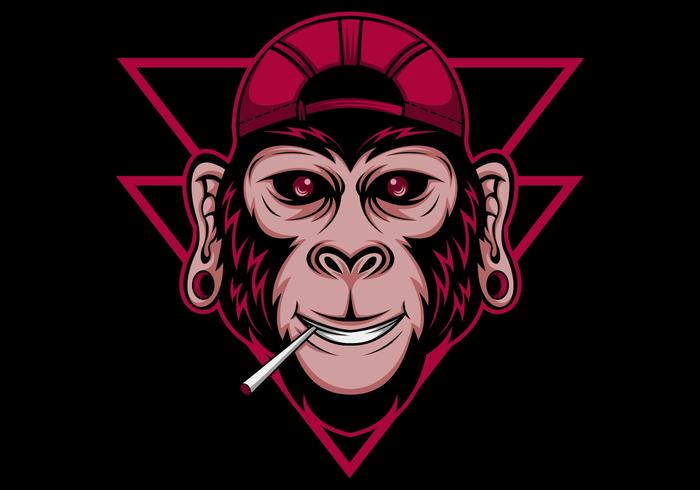 chimpanzee cool vector illustration