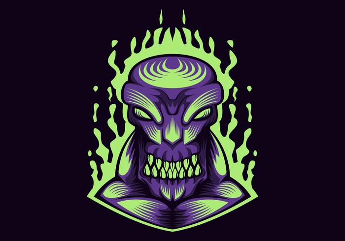 monster purple vector illustration