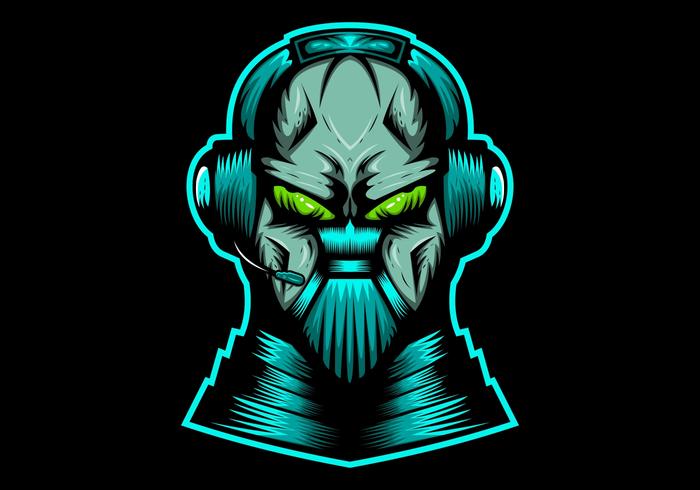 monster streaming headphone vector illustration