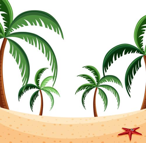 Una escena de playa natural. vector