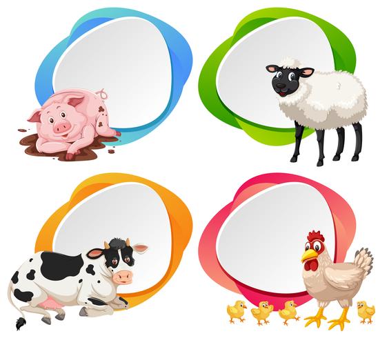 Farm animal on banner vector