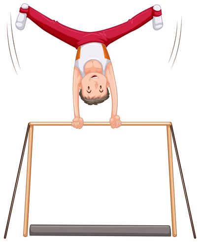 Male gymnastics athletes character vector