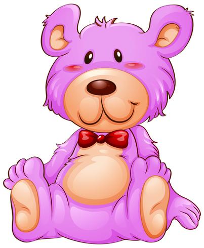 A pink teddy bear on white background vector