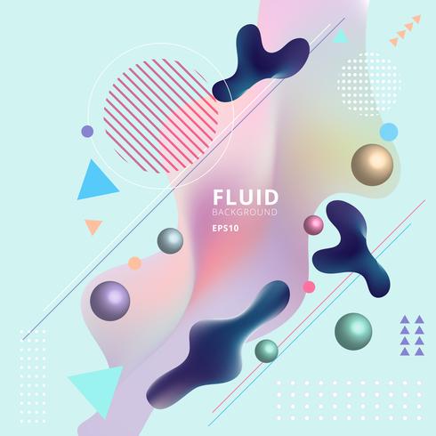 Abstract Template Colorful Fluid Shapes And Geometric Poster Cover