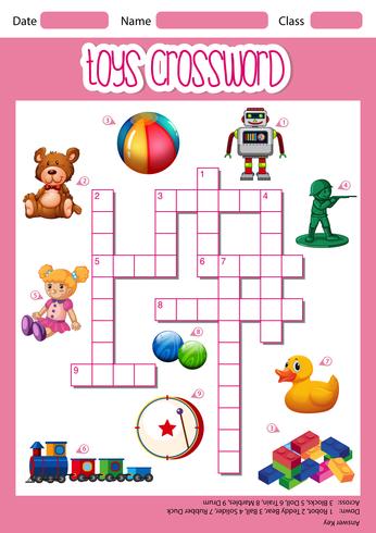 Toys Crossword Game Template 648181 Vector Art At Vecteezy