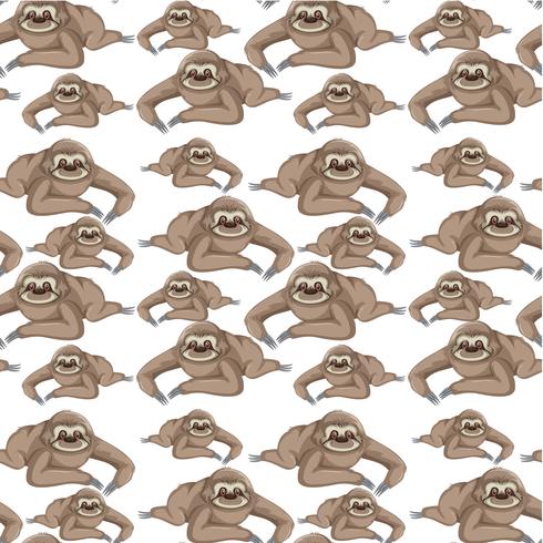 seamless sloth background wallpaper vector