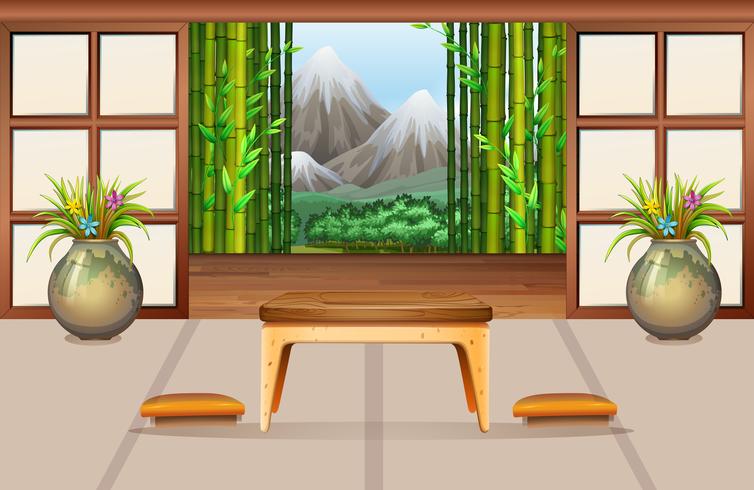 Living room in Japanese style vector