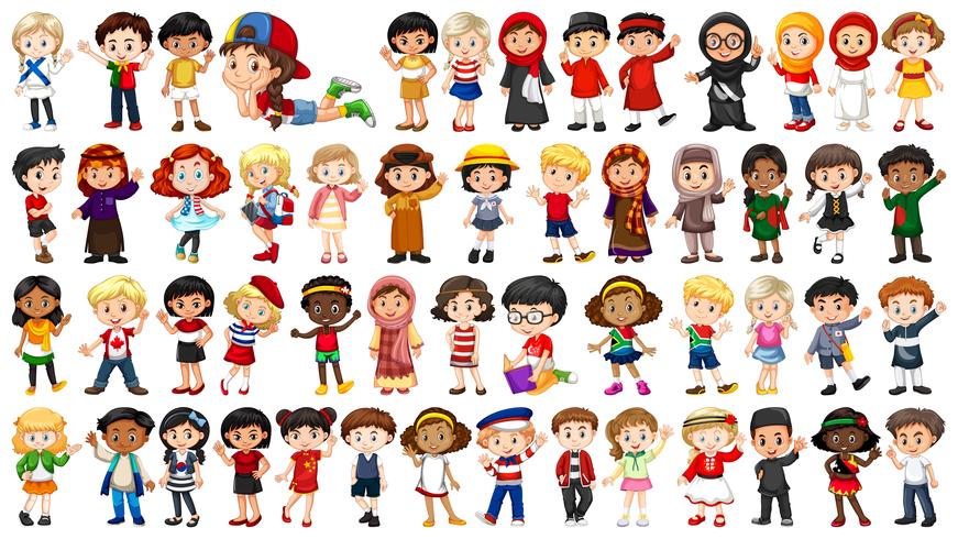 Set of multicultural character vector