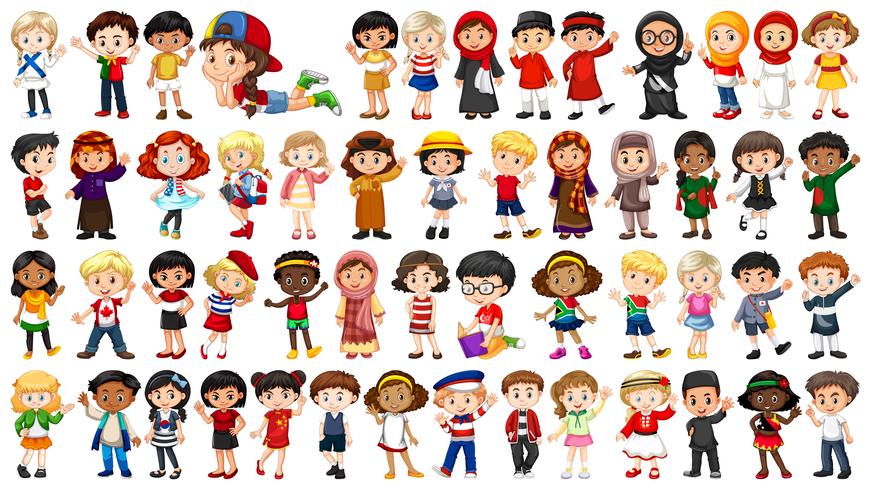 Set of multicultural character vector