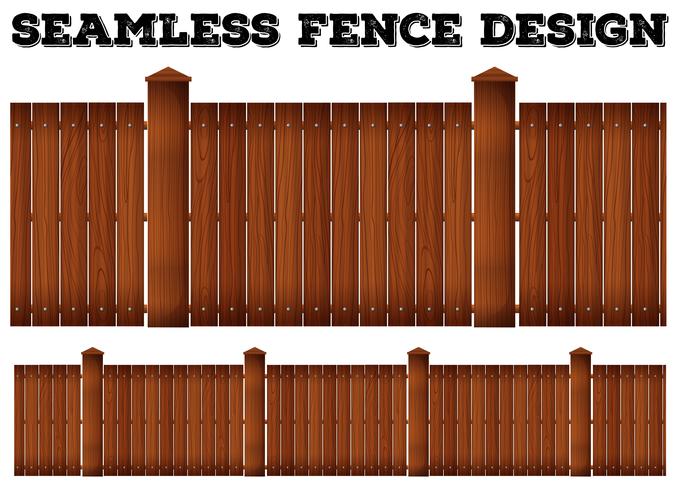 Seamless wooden fence design vector